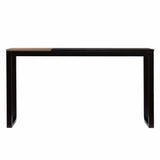 56" Natural and Black and Black Sled Console Table - Homeroots