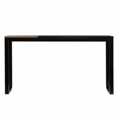 56" Natural and Black and Black Sled Console Table - Homeroots