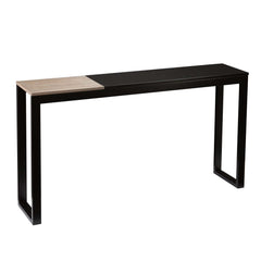 56" Natural and Black and Black Sled Console Table - Homeroots