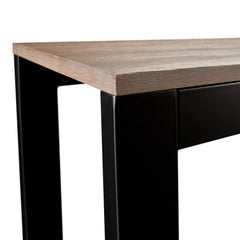 56" Natural and Black and Black Sled Console Table - Homeroots