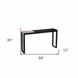 56" Natural and Black and Black Sled Console Table - Homeroots - Flyclothing LLC