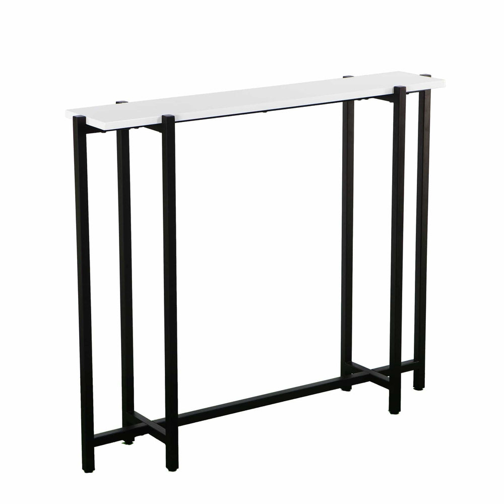 36" White and Black Frame Console Table - Homeroots