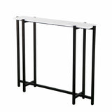 36" White and Black Frame Console Table - Homeroots