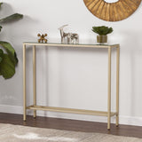 36" Silver and Gold Mirrored Glass Console Table - Homeroots - Flyclothing LLC