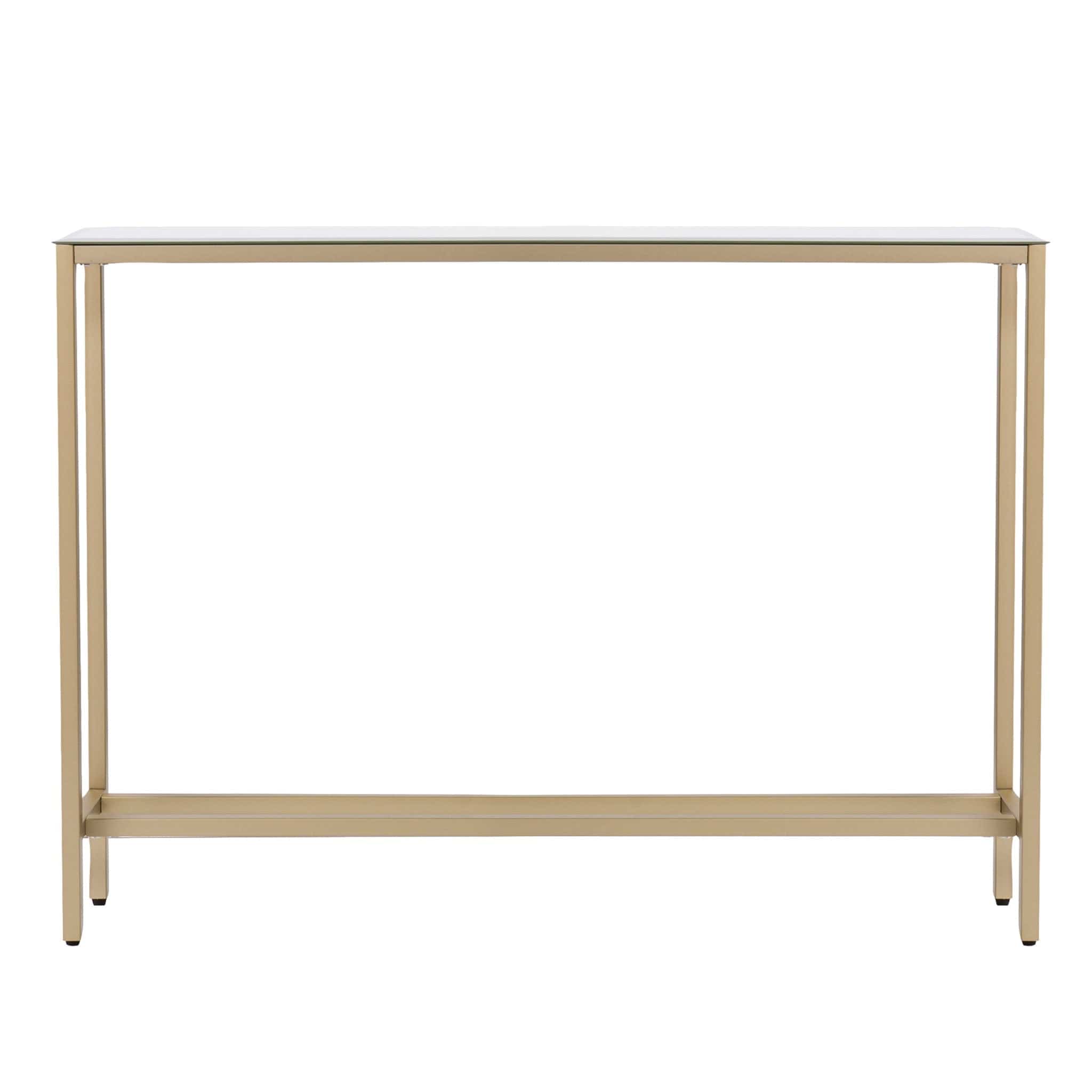 36" Silver and Gold Mirrored Glass Console Table - Homeroots - Flyclothing LLC