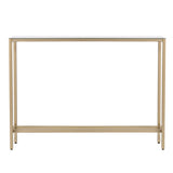 36" Silver and Gold Mirrored Glass Console Table - Homeroots