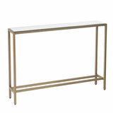 36" Silver and Gold Mirrored Glass Console Table - Homeroots