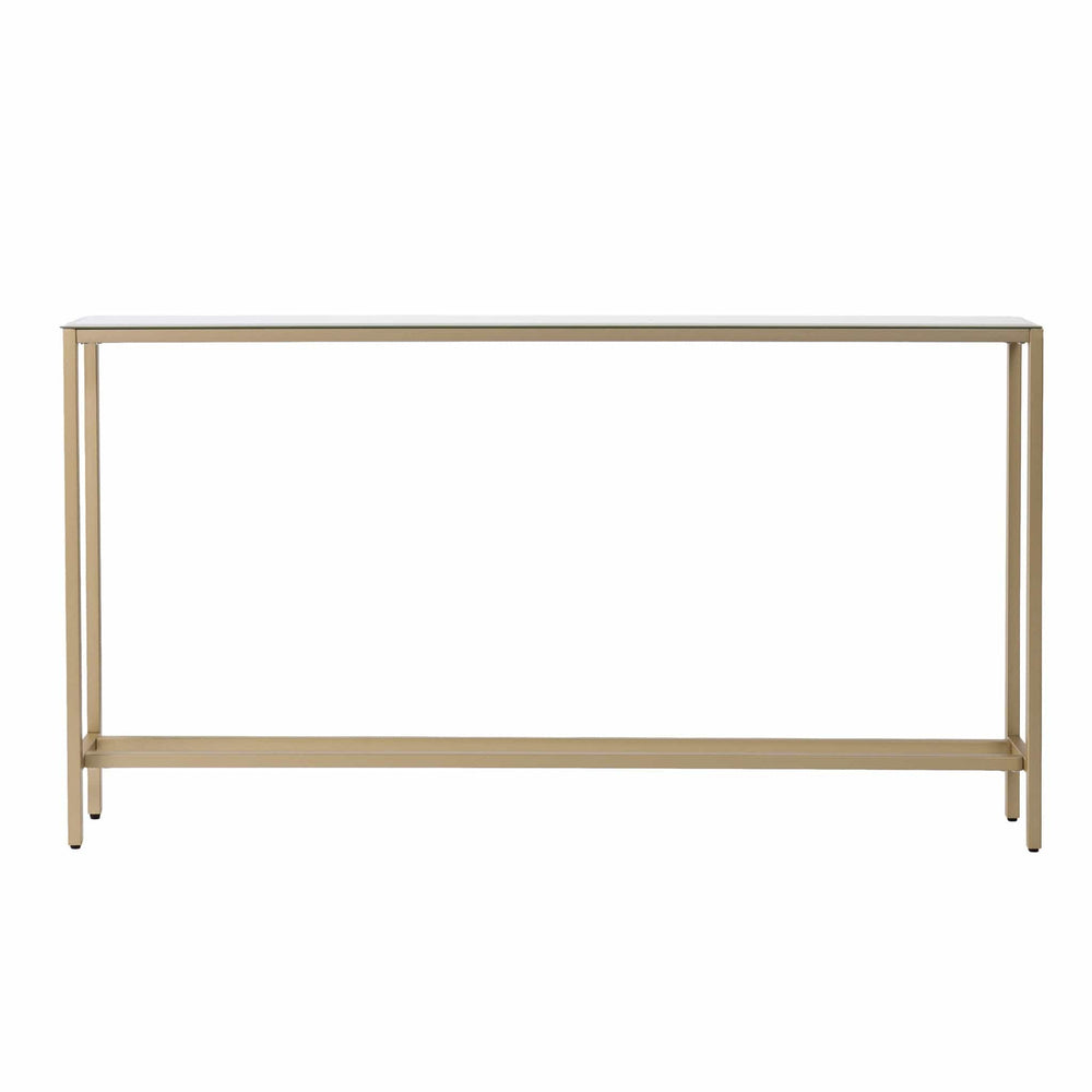 56" Silver and Gold Mirrored Glass Console Table - Homeroots - Flyclothing LLC