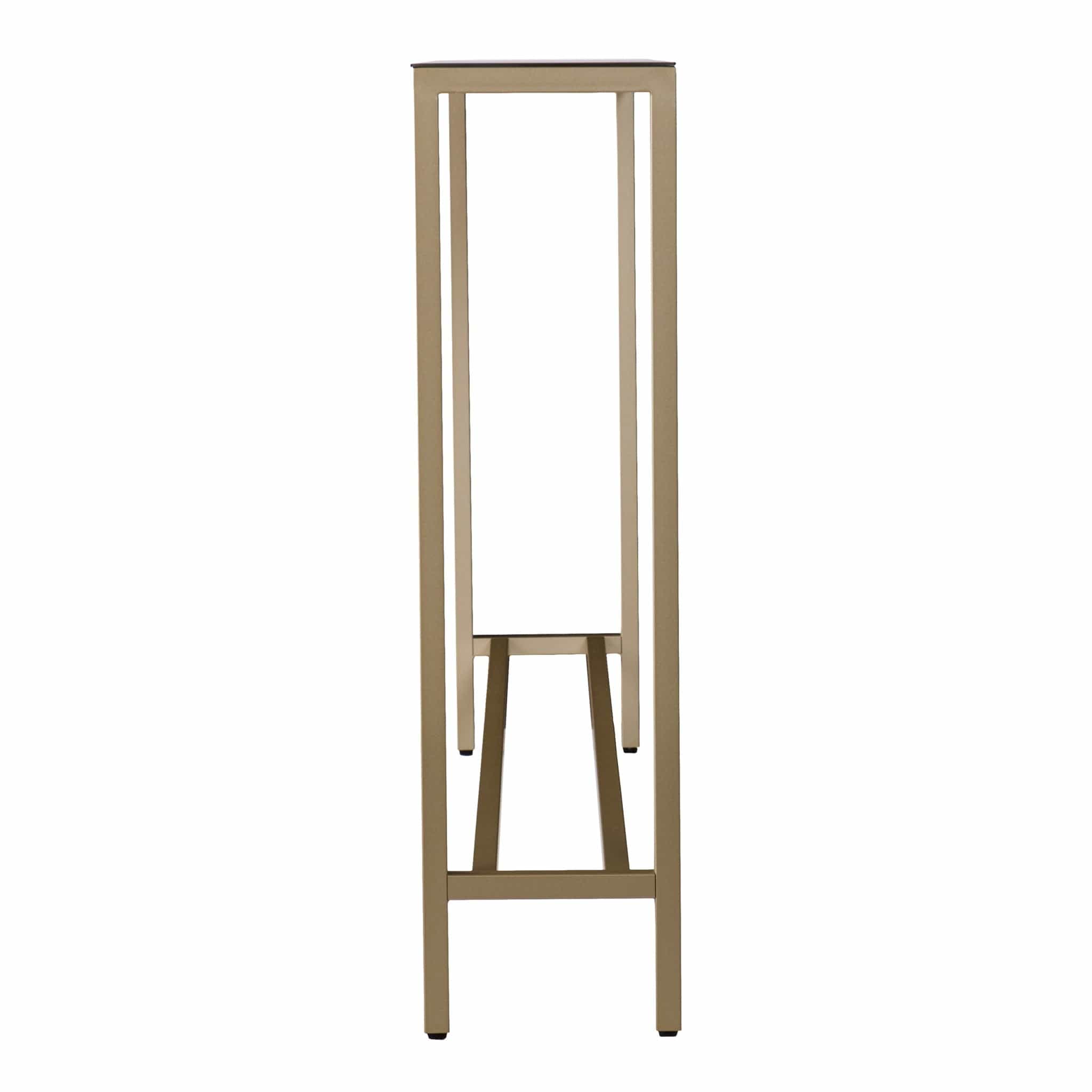 56" Silver and Gold Mirrored Glass Console Table - Homeroots