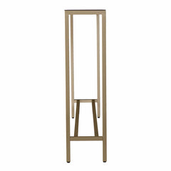 56" Silver and Gold Mirrored Glass Console Table - Homeroots