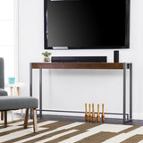 54" Dark Brown and Gunmetal Sled Console Table - Homeroots - Flyclothing LLC