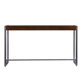 54" Dark Brown and Gunmetal Sled Console Table - Homeroots - Flyclothing LLC