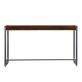54" Dark Brown and Gunmetal Sled Console Table - Homeroots