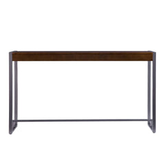 54" Dark Brown and Gunmetal Sled Console Table - Homeroots