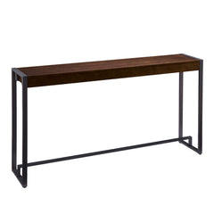 54" Dark Brown and Gunmetal Sled Console Table - Homeroots