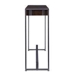 54" Dark Brown and Gunmetal Sled Console Table - Homeroots