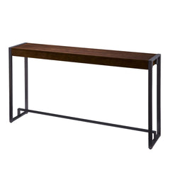 54" Dark Brown and Gunmetal Sled Console Table - Homeroots