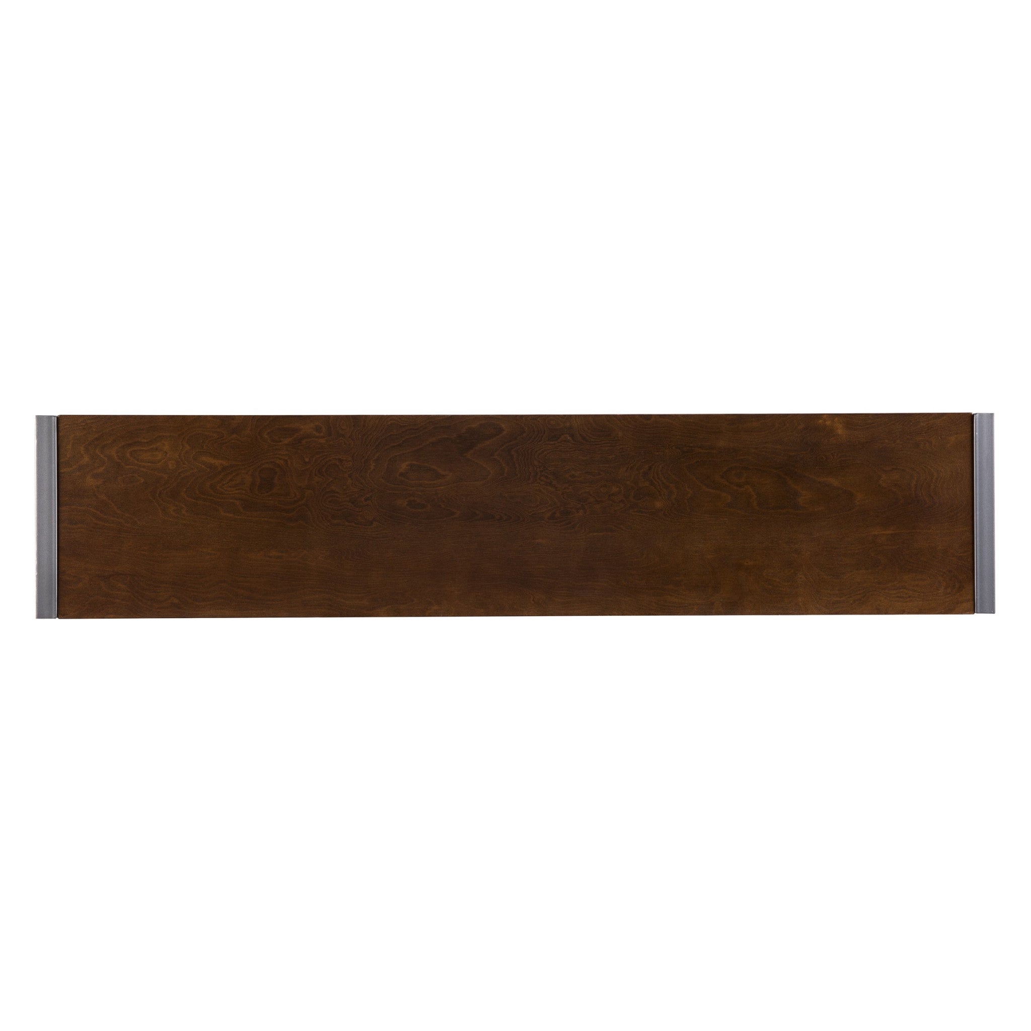 54" Dark Brown and Gunmetal Sled Console Table - Homeroots