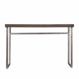 46" Gray Brown and Silver Distressed Sled Console Table - Homeroots