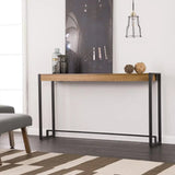 54" Gray Brown and Black Distressed Sled Console Table - Homeroots - Flyclothing LLC