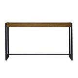 54" Gray Brown and Black Distressed Sled Console Table - Homeroots