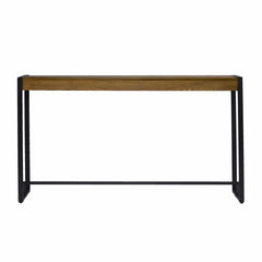 54" Gray Brown and Black Distressed Sled Console Table - Homeroots