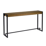 54" Gray Brown and Black Distressed Sled Console Table - Homeroots - Flyclothing LLC
