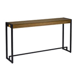 54" Gray Brown and Black Distressed Sled Console Table - Homeroots
