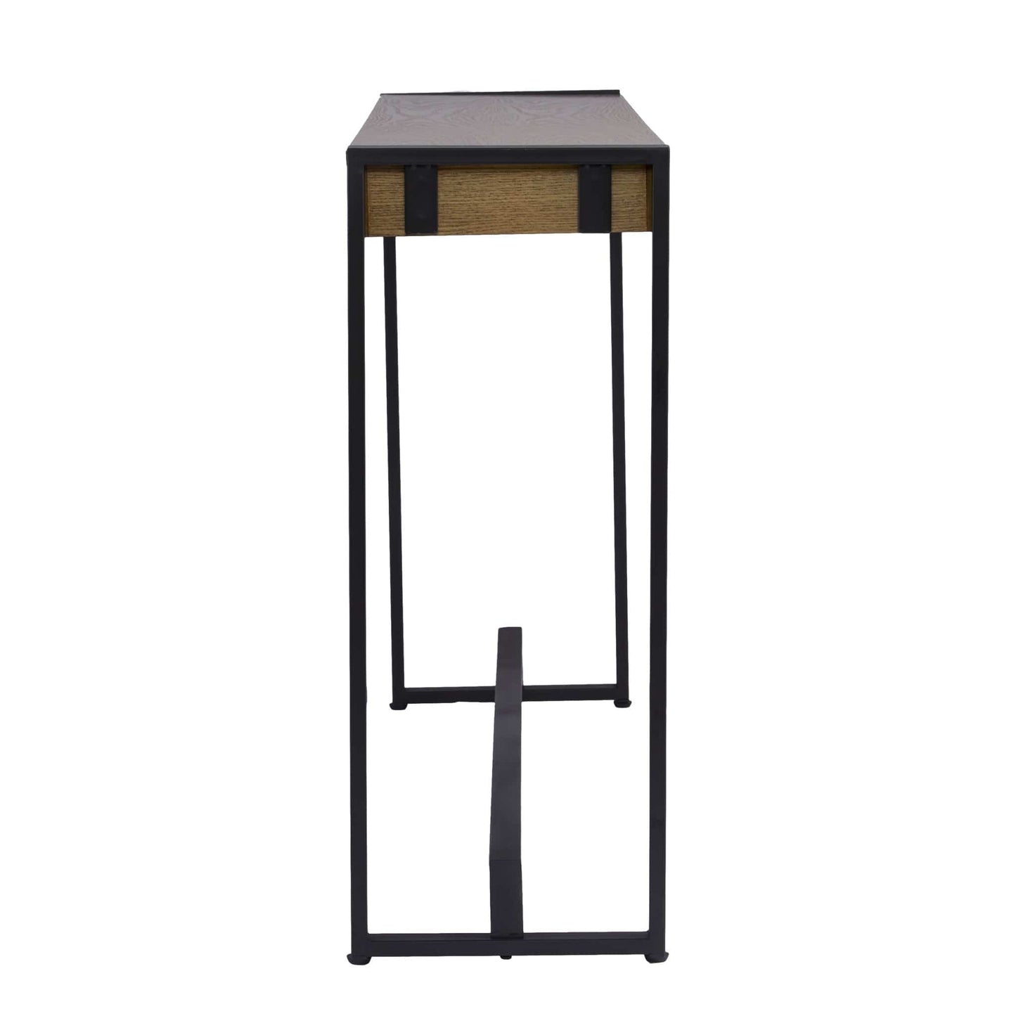 54" Gray Brown and Black Distressed Sled Console Table - Homeroots - Flyclothing LLC