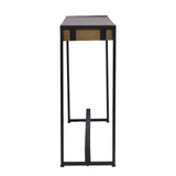 54" Gray Brown and Black Distressed Sled Console Table - Homeroots