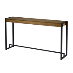 54" Gray Brown and Black Distressed Sled Console Table - Homeroots