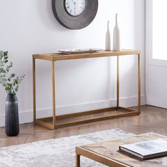 48" Natural Solid Wood Frame Console Table