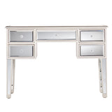 43" Silver Mirrored Glass Console Table And Drawers - Homeroots