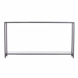 56" Clear and Silver Glass Mirrored Floor Shelf Console Table With Storage - Homeroots