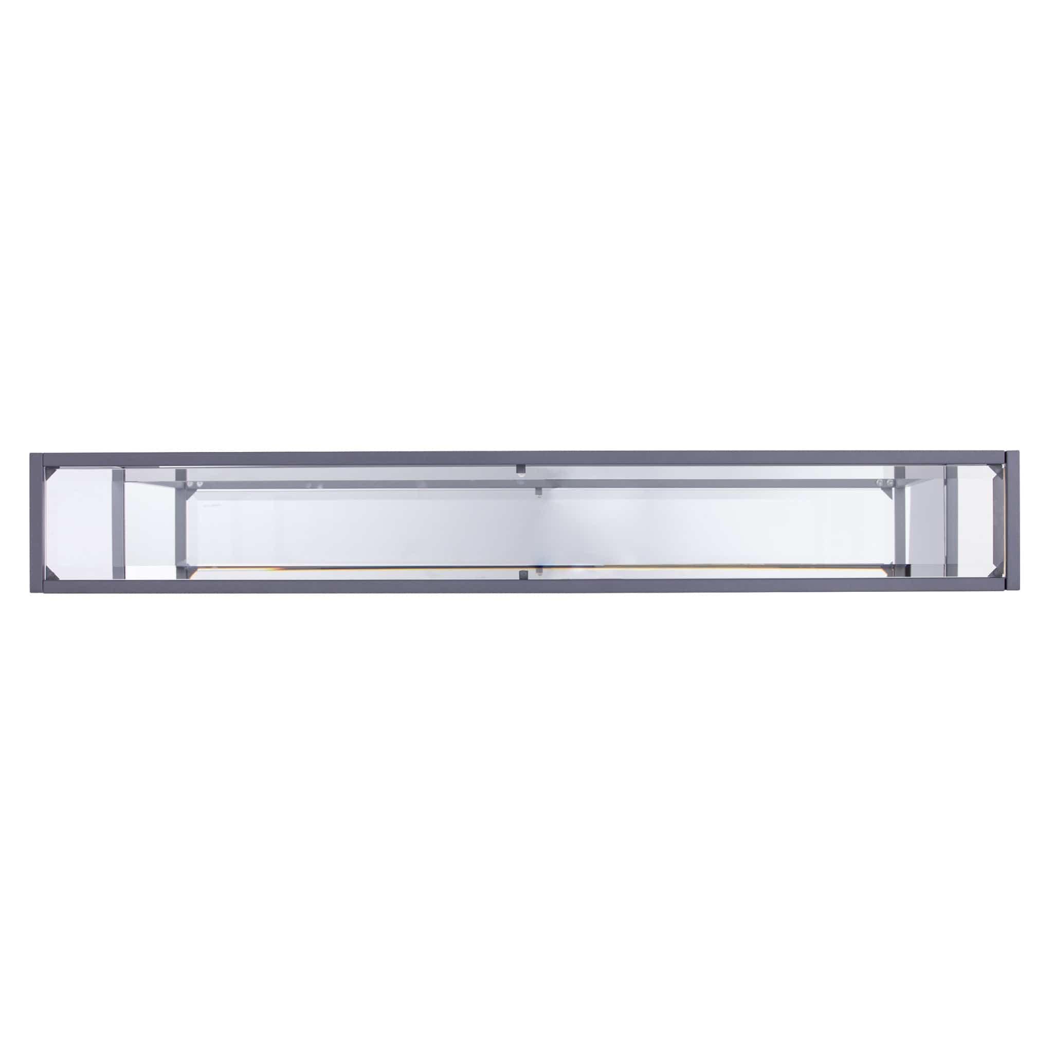 56" Clear and Silver Glass Mirrored Floor Shelf Console Table With Storage - Homeroots