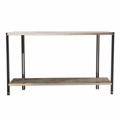 50" Smoky Black and Champagne Glass Mirrored Floor Shelf Console Table With Storage - Homeroots
