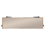50" Smoky Black and Champagne Glass Mirrored Floor Shelf Console Table With Storage - Homeroots - Flyclothing LLC