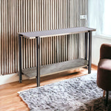 50" Smoky Black and Champagne Glass Mirrored Floor Shelf Console Table With Storage - Homeroots - Flyclothing LLC