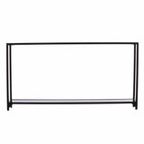 56" Clear and Black Glass Frame Console Table With Shelves - Homeroots - Flyclothing LLC