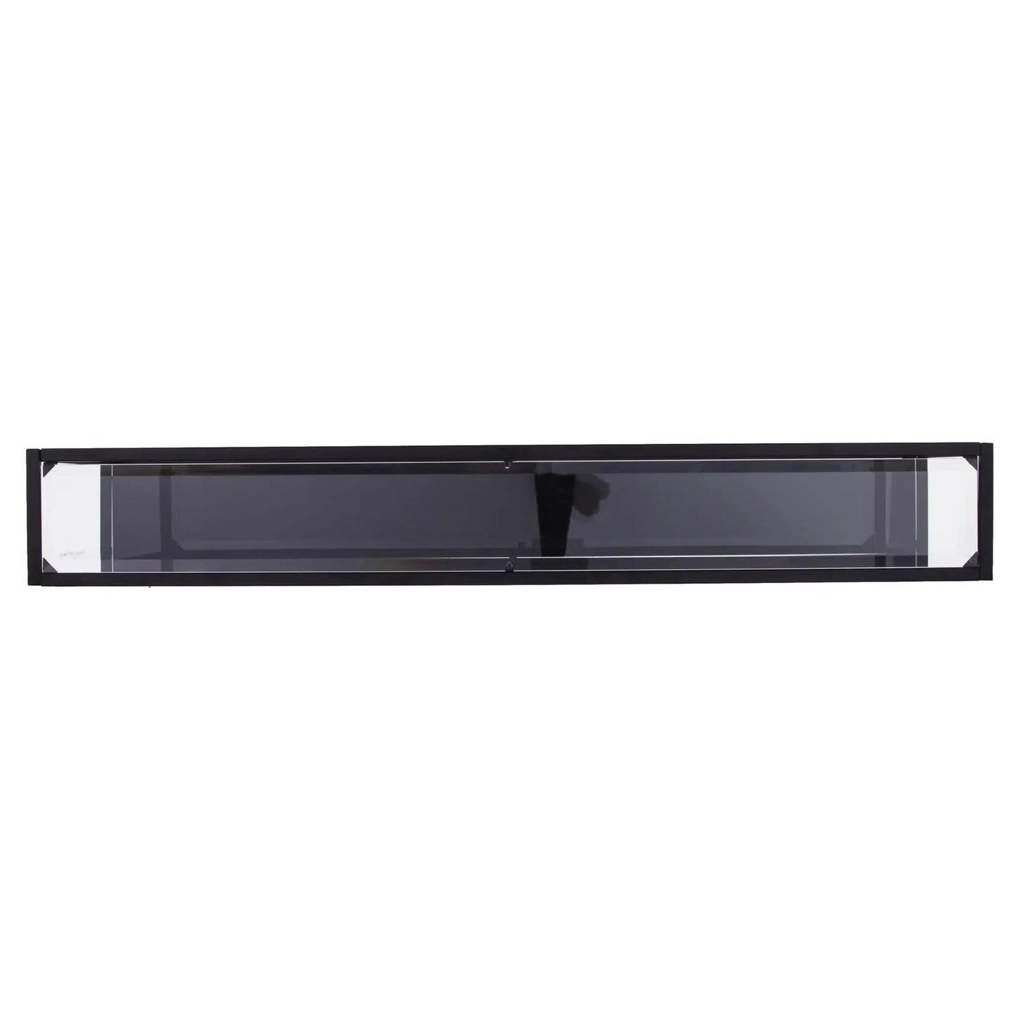 56" Clear and Black Glass Frame Console Table With Shelves - Homeroots - Flyclothing LLC