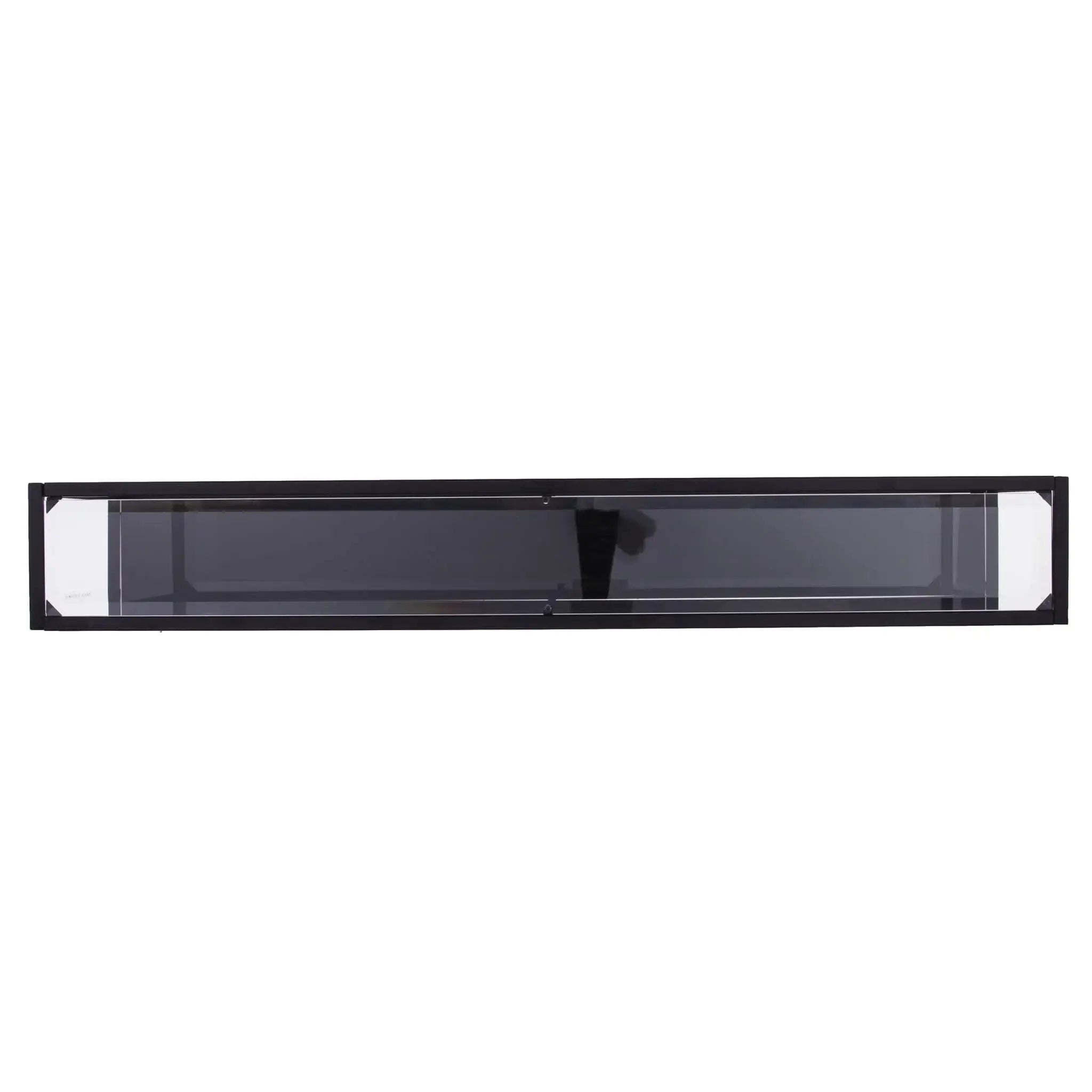 56" Clear and Black Glass Frame Console Table With Shelves - Homeroots - Flyclothing LLC