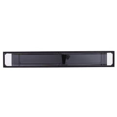 56" Clear and Black Glass Frame Console Table With Shelves - Homeroots