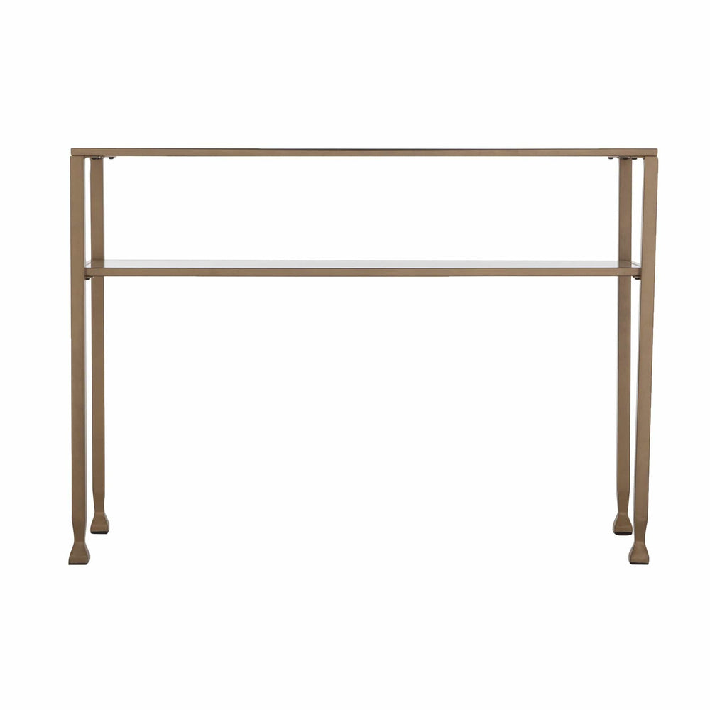43" Clear and Gold Glass Console Table With Shelves - Homeroots - Flyclothing LLC
