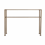 43" Clear and Gold Glass Console Table With Shelves - Homeroots