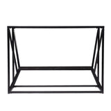 42" Black Glass Frame Console Table With Shelves - Homeroots - Flyclothing LLC