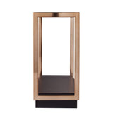 48" Clear and Champagne Glass Floor Shelf Console Table With Shelves - Homeroots