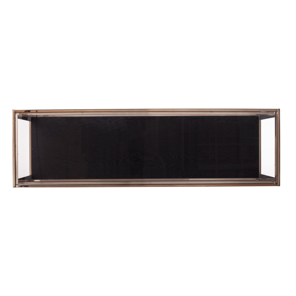 48" Clear and Champagne Glass Floor Shelf Console Table With Shelves - Homeroots - Flyclothing LLC