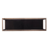 48" Clear and Champagne Glass Floor Shelf Console Table With Shelves - Homeroots