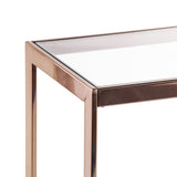 48" Clear and Champagne Glass Floor Shelf Console Table With Shelves - Homeroots - Flyclothing LLC