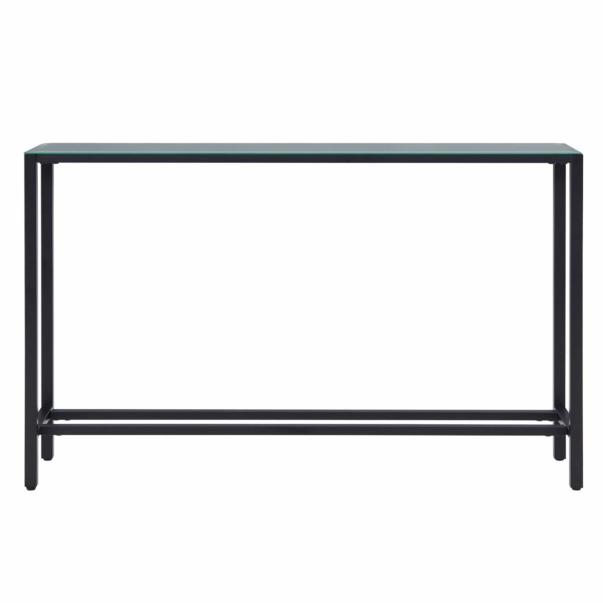 56" Black Mirrored Glass Console Table - Homeroots